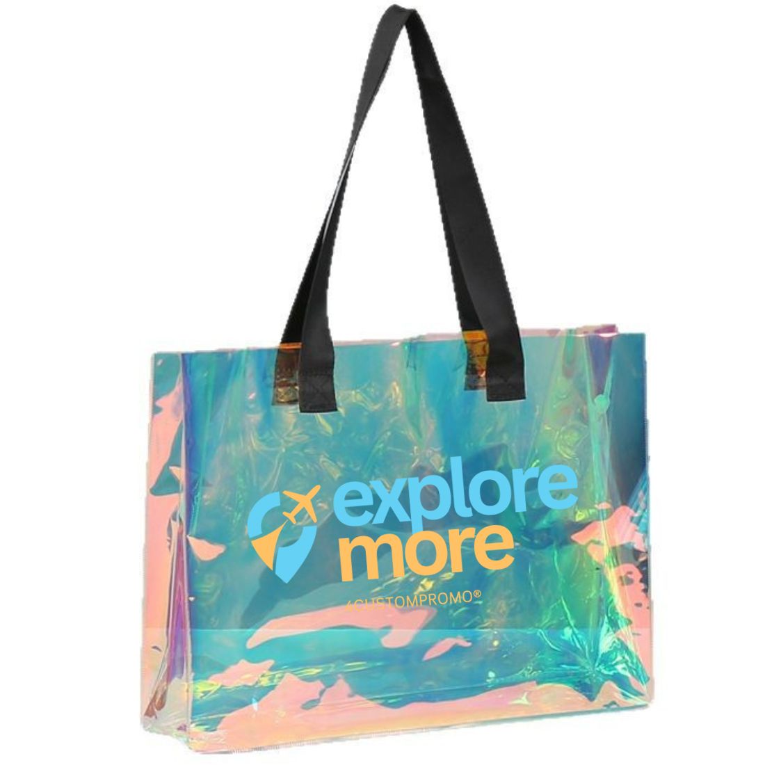 Custom Clear PVC Holographic Tote Bag - 11.8