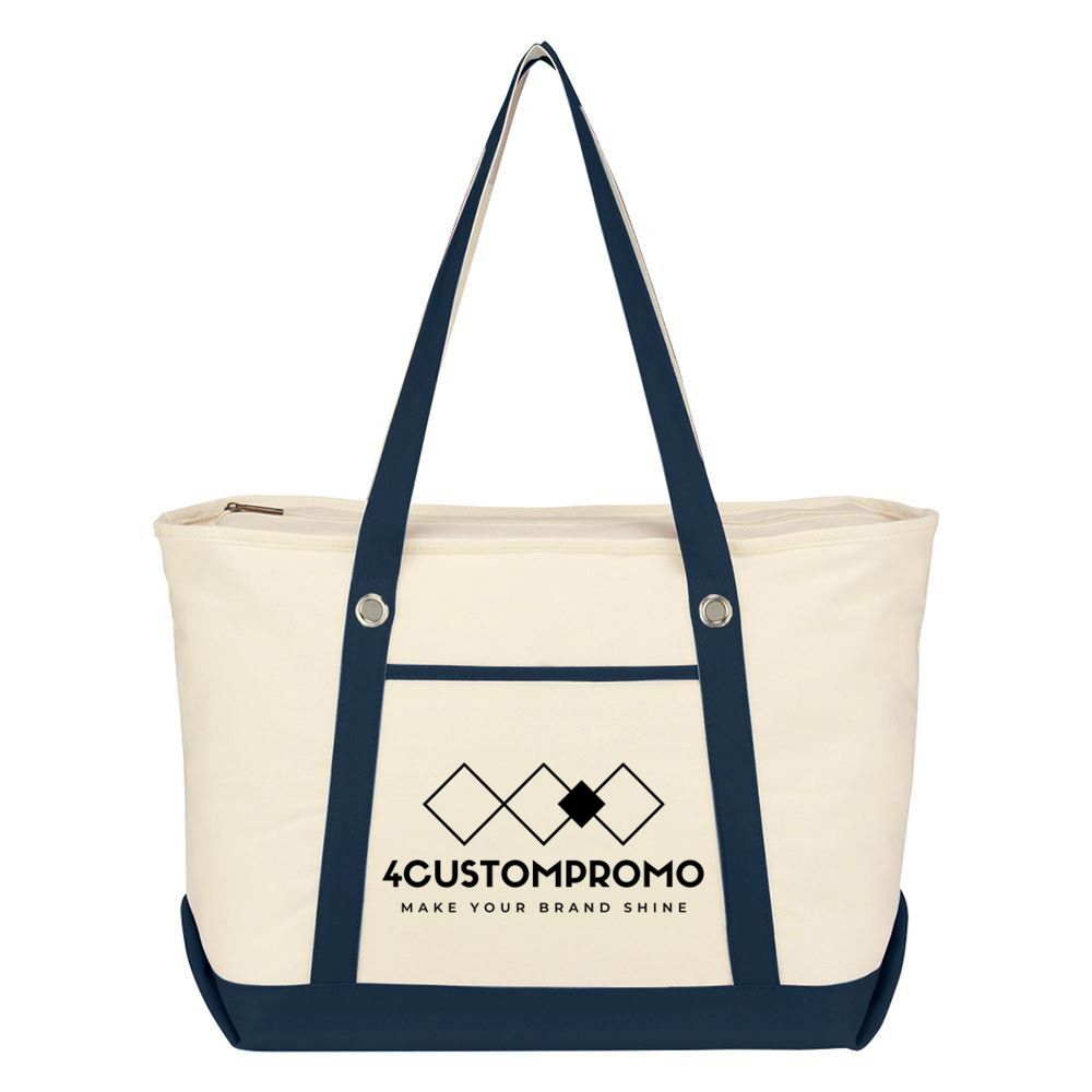 Custom Large Cotton Canvas Sailing Tote Bag - 23