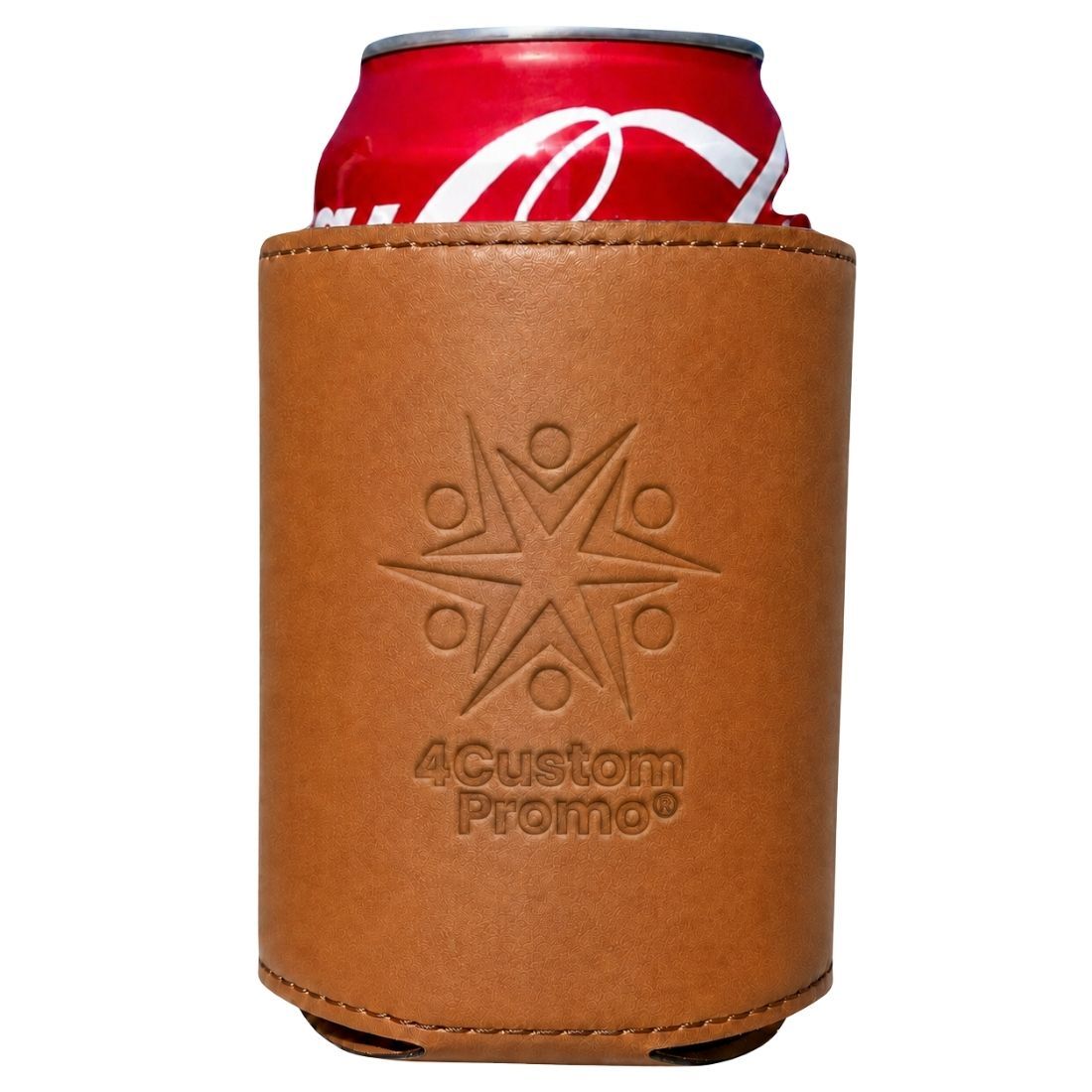 Custom Leather Can Cooler - 12 oz