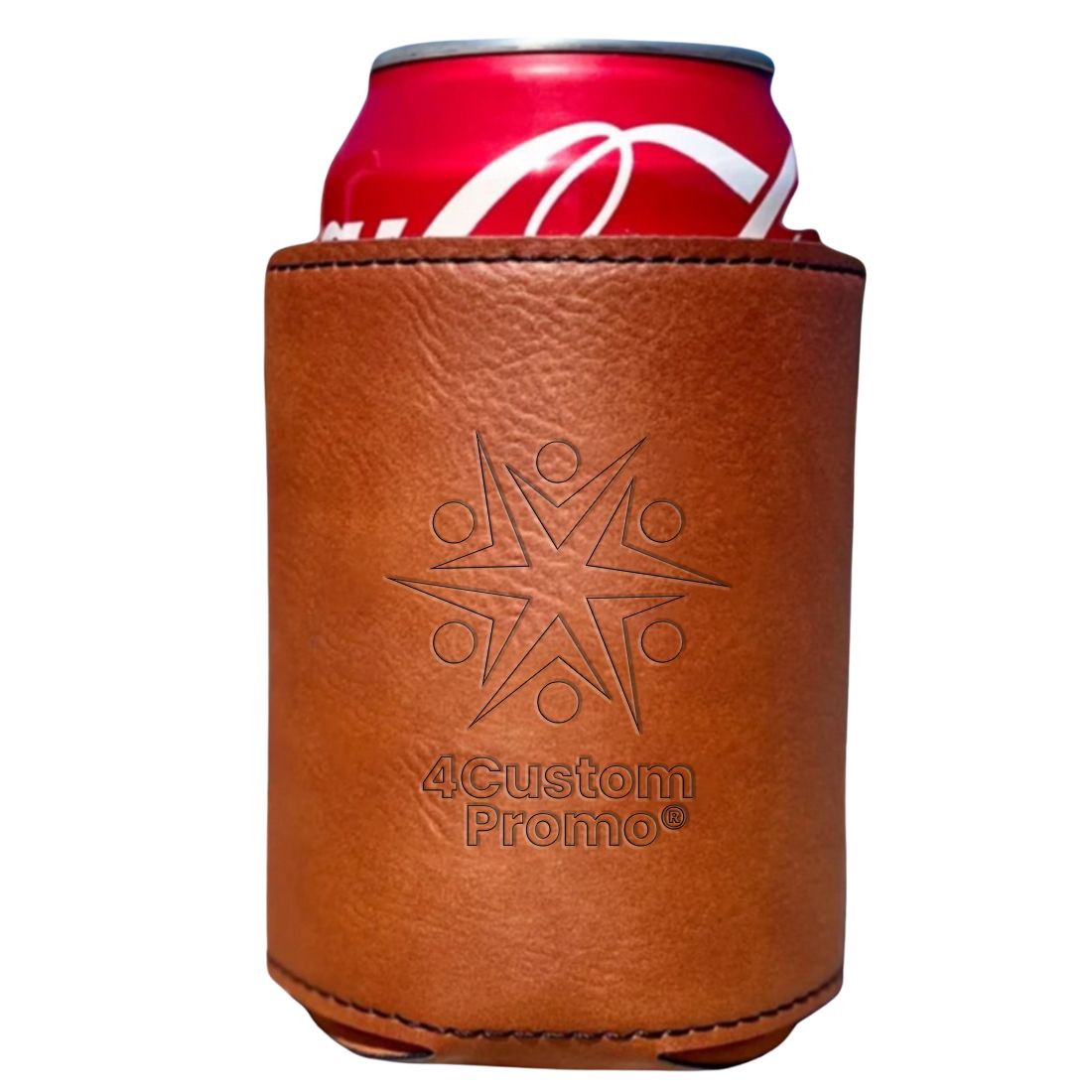 Custom Leather Can Cooler - 12 oz