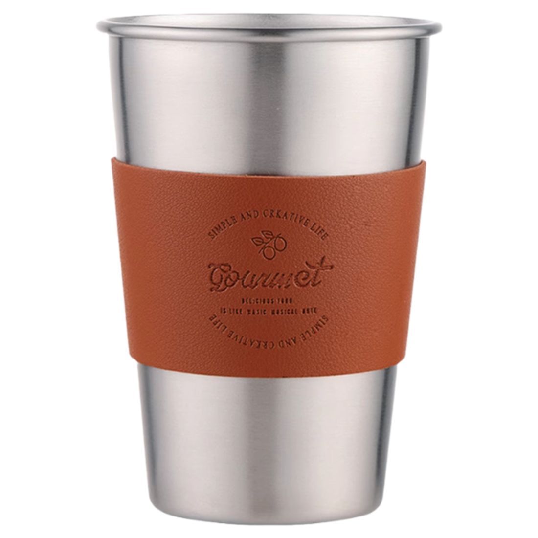 Custom Leather Coffee Cup Sleeve with Snaps