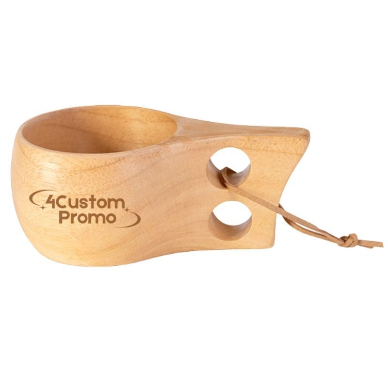 Custom 6.7 oz Wooden Camping Mug with Loop Handle