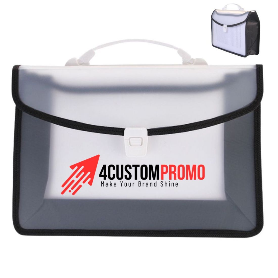Custom Clear A4 Expanding File Folder with Handle