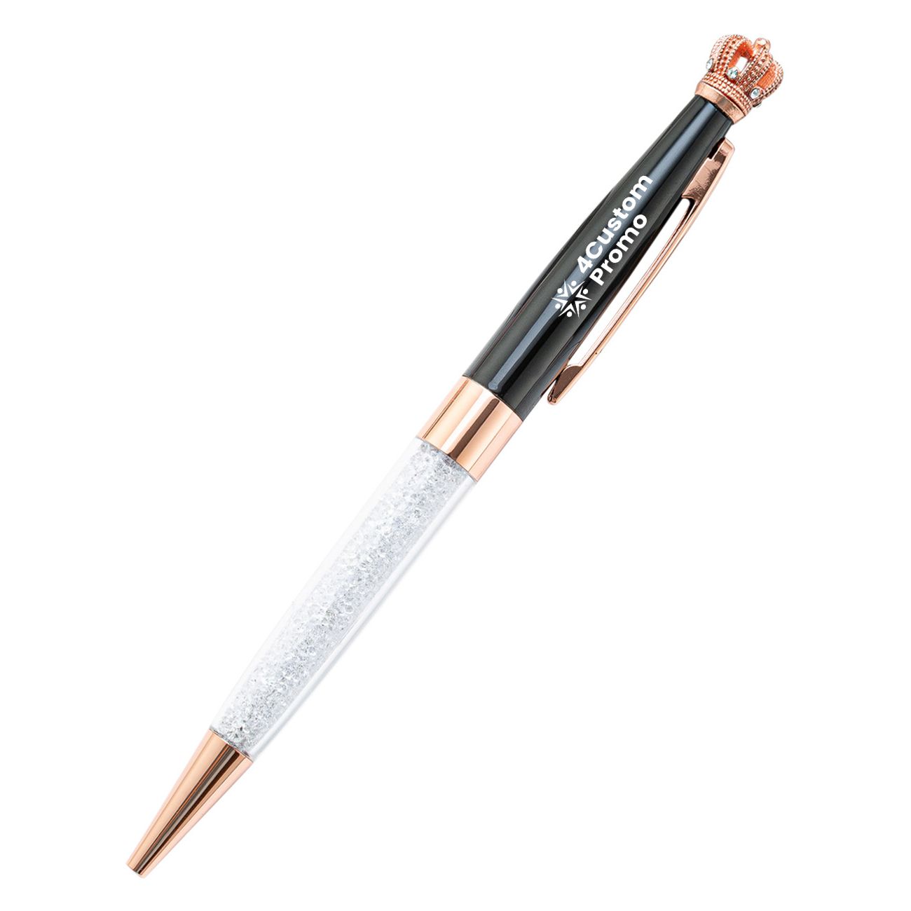 Custom Crown Top Metal Pen with Bling Crystal
