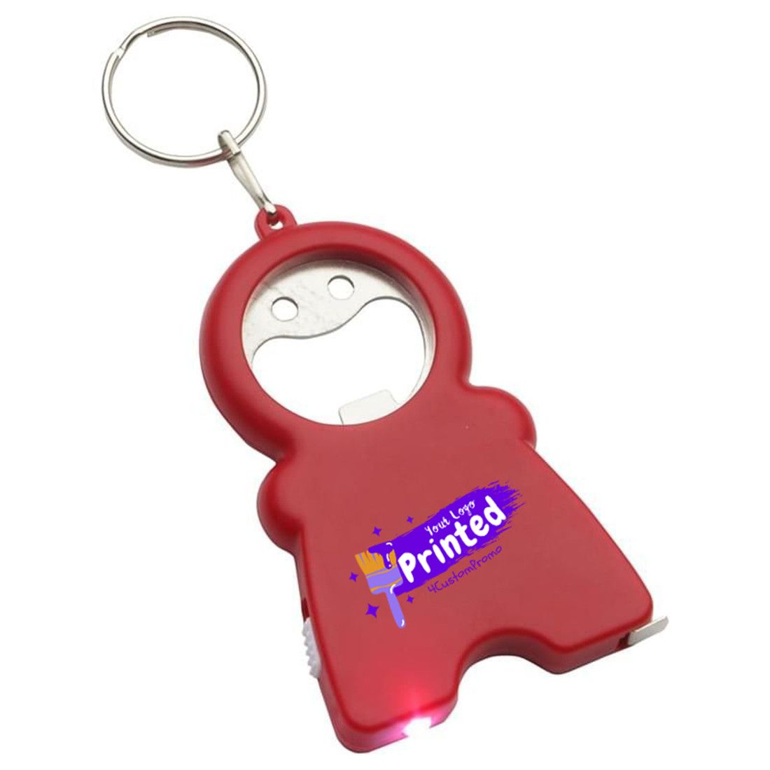 Custom Keychain Opener w/ Flashlight & Tape Measure
