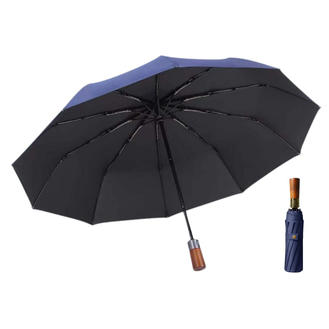 Custom Luxury Automatic Umbrella with Wood Handle