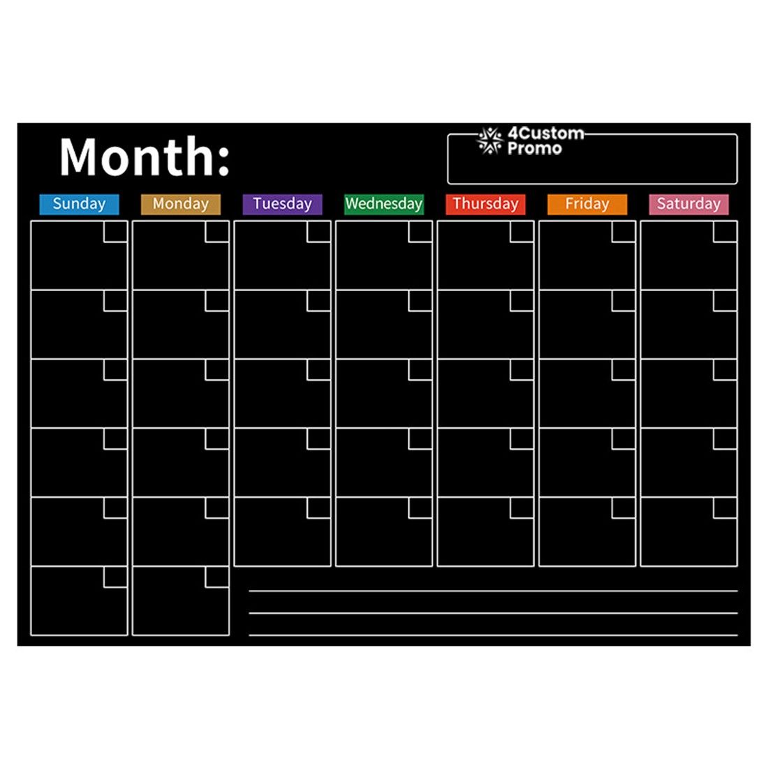 Custom Magnetic Dry Erase Monthly Calendar – 12
