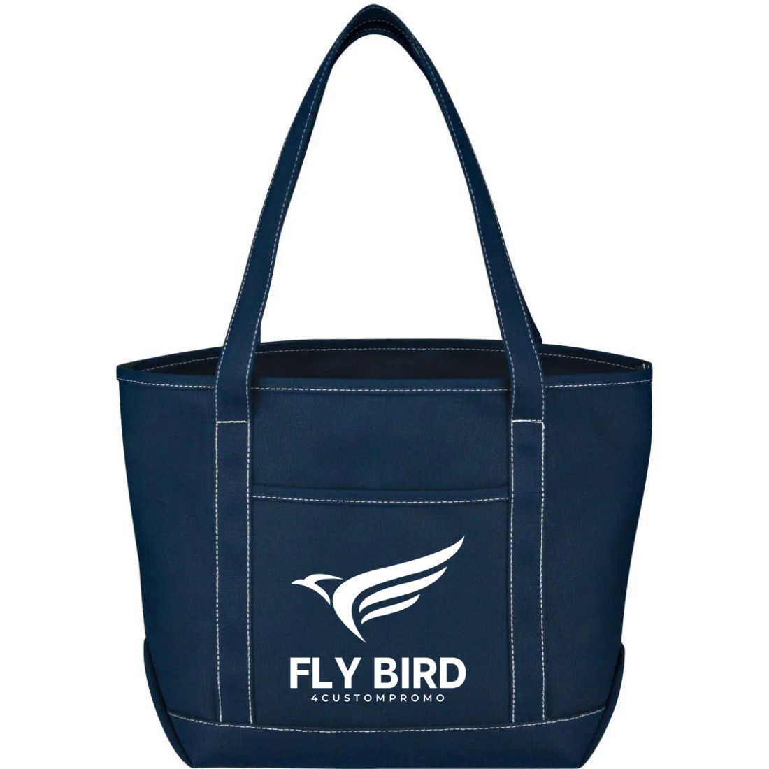 Custom Medium Cotton Canvas Yacht Tote Bag - 19