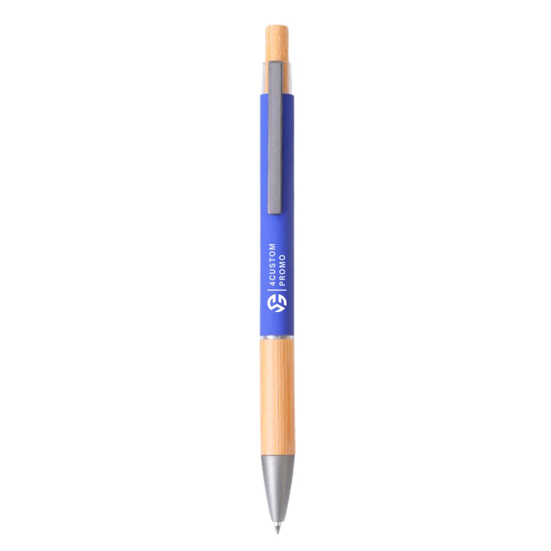 Custom Metal and Bamboo Two-Tone Ballpoint Pen