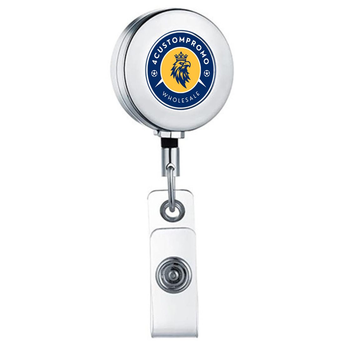 Custom Metal Badge Reel with Epoxy Dome and Clip