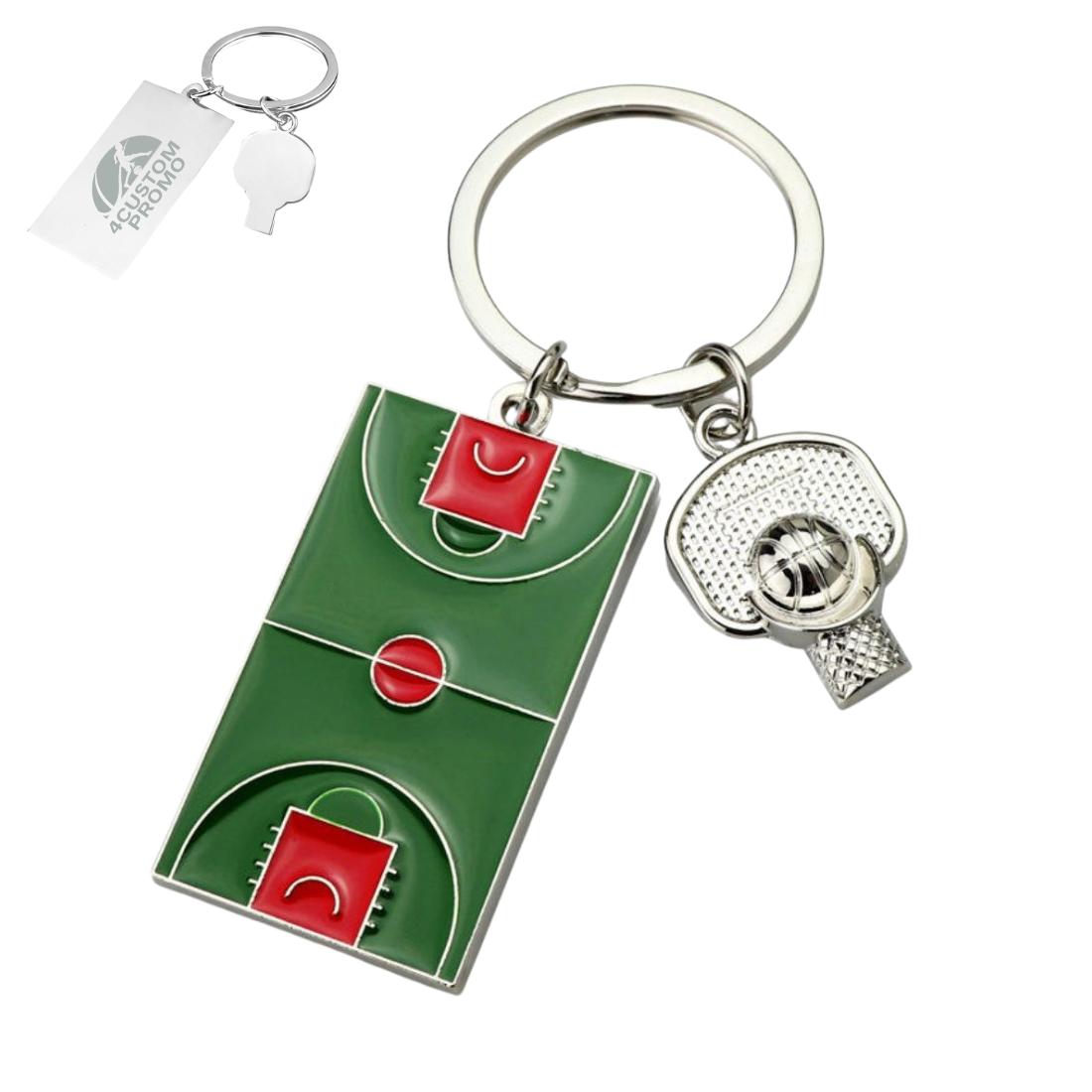 Custom Metal Basketball Court Keychain