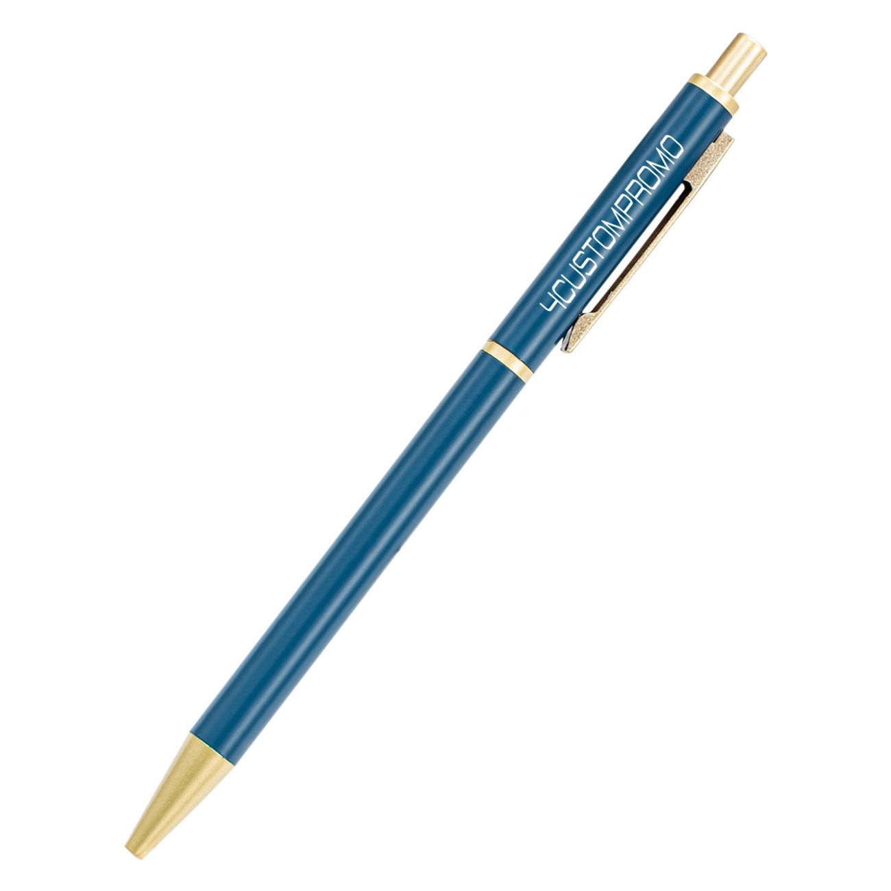 Custom Metal Click Pen with Gold Accents