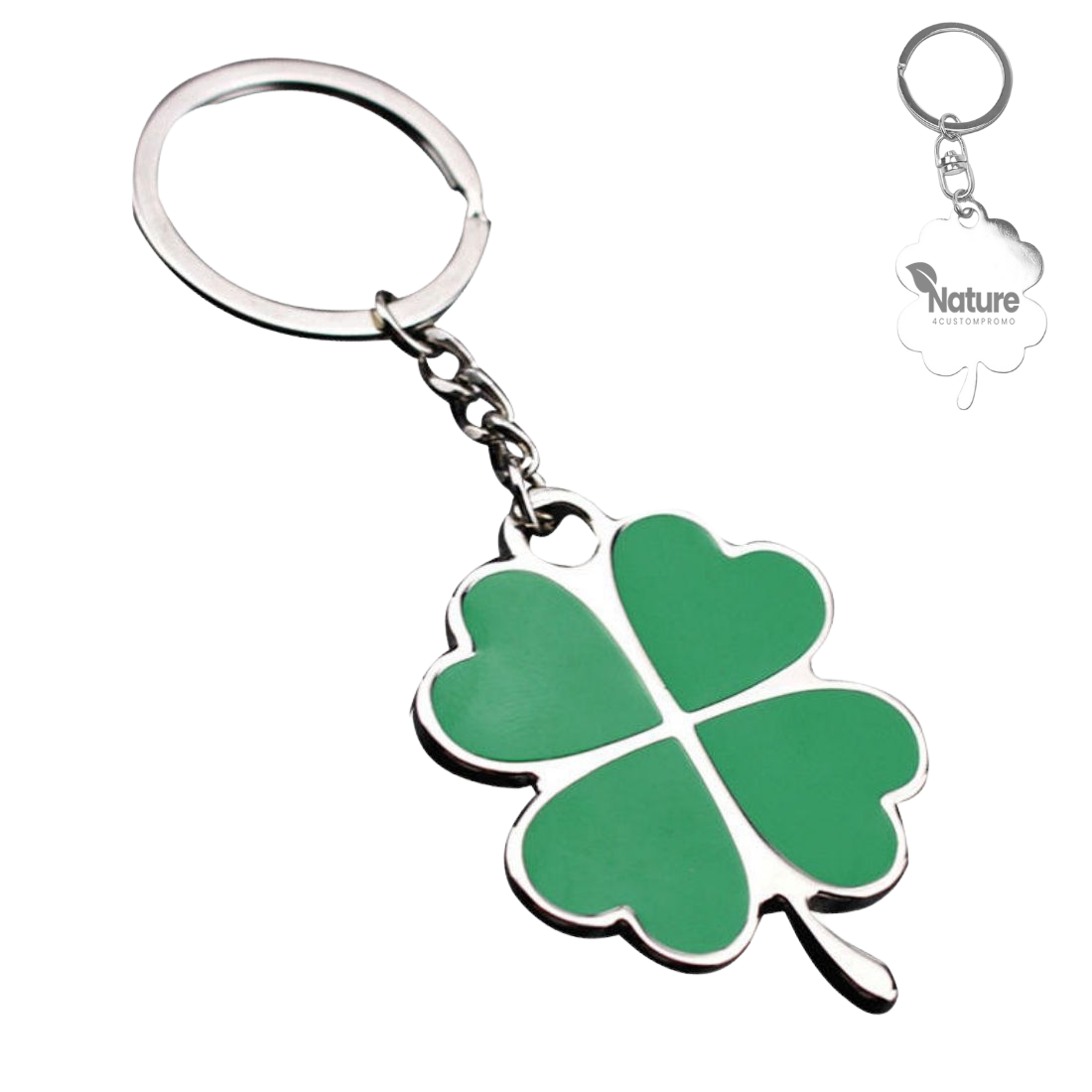 Custom Metal Four-Leaf Clover Keychain