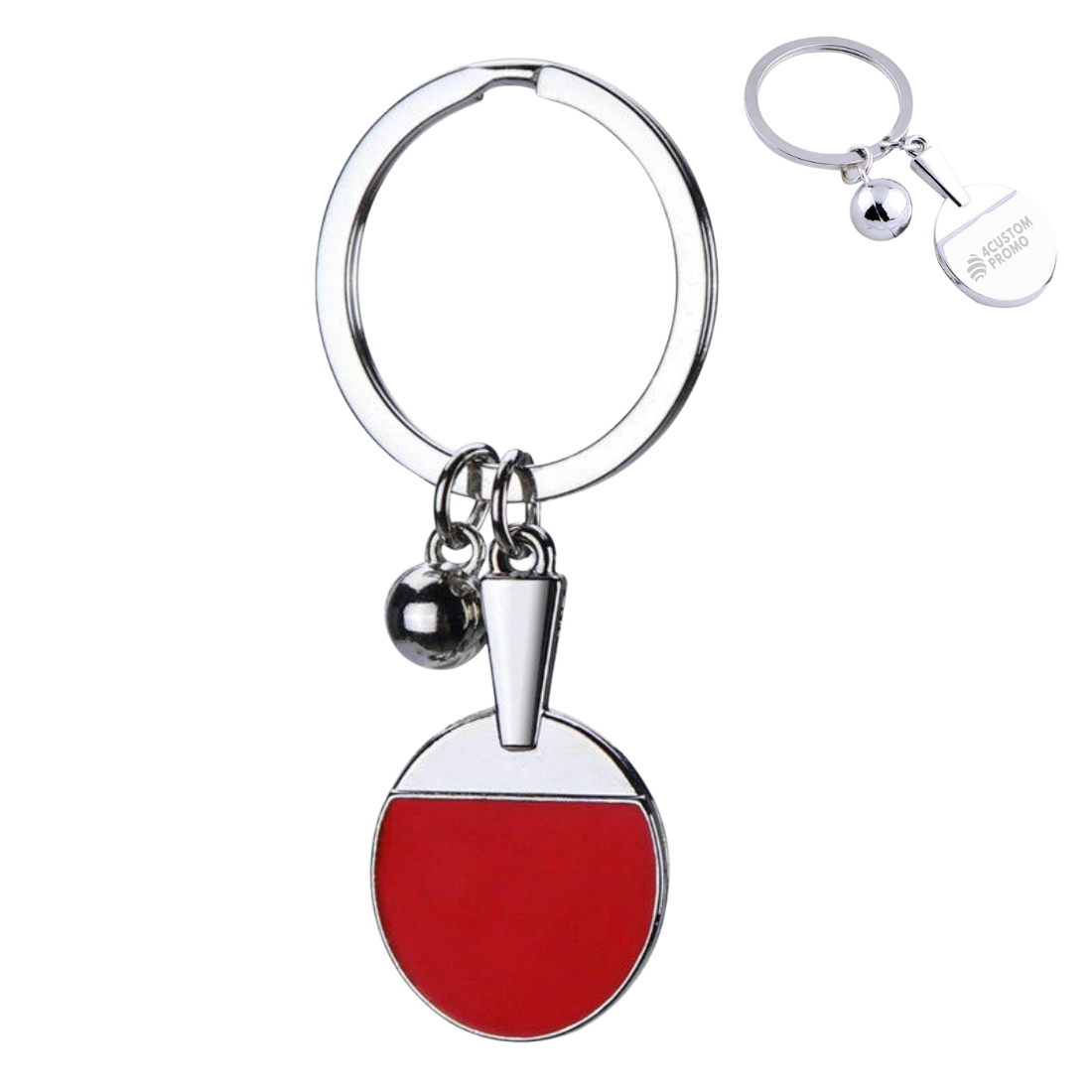 Custom Metal Ping Pong Paddle Keychain