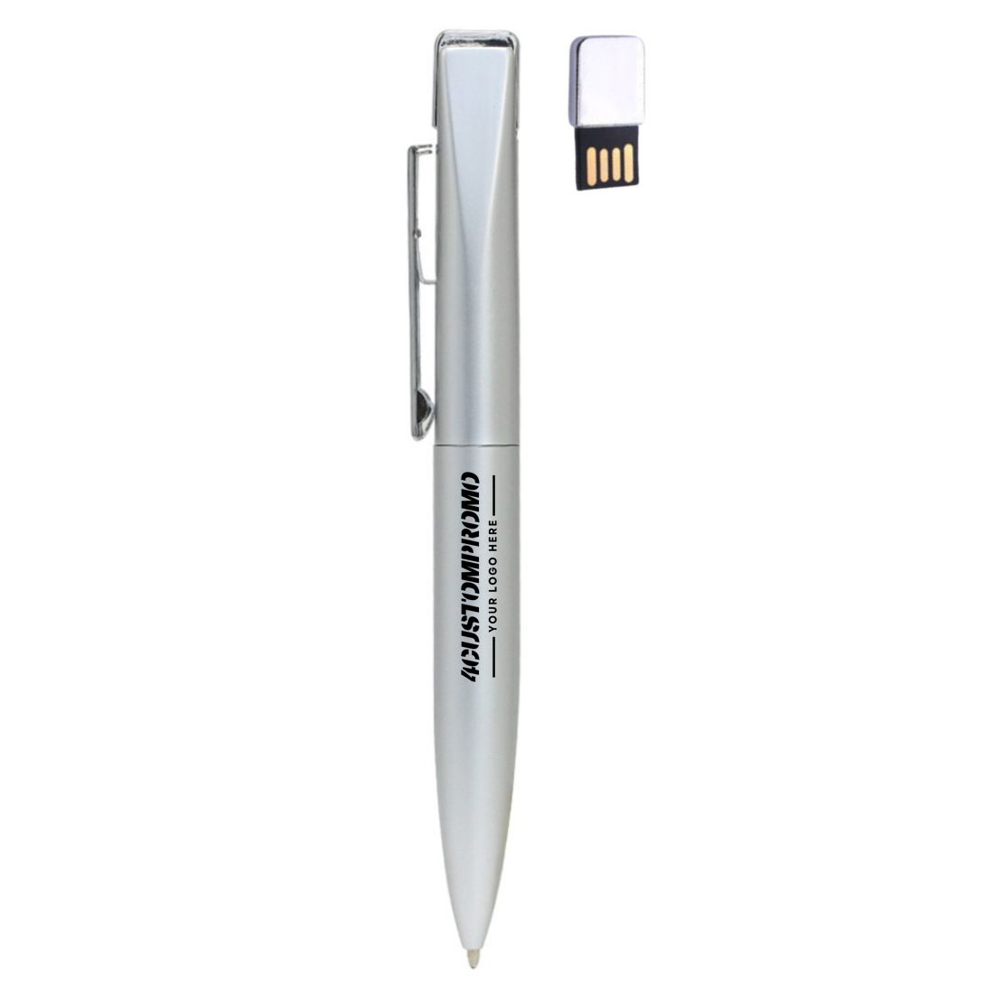 Custom Metal USB Drive Pen with Twist Ballpoint