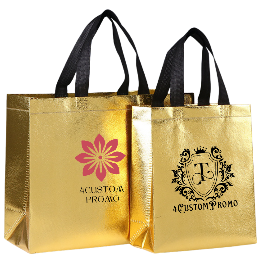 Custom Metallic Laminated Non-Woven Foldable Gift Tote
