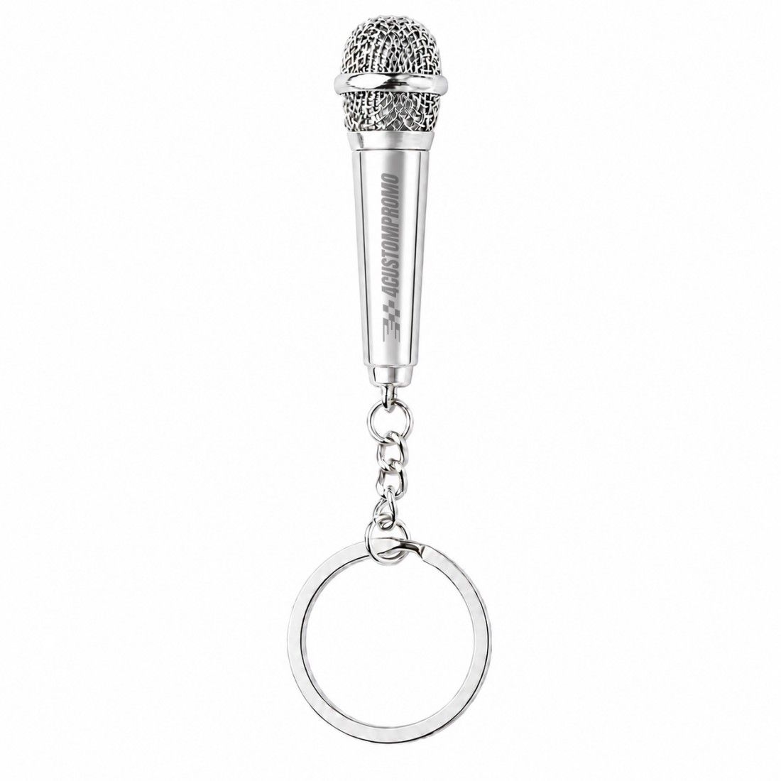 Custom Mini Microphone Shaped Metal Keychain