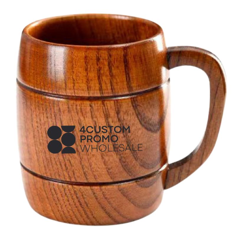 Custom Natural Wooden Beer Tankard -17 oz