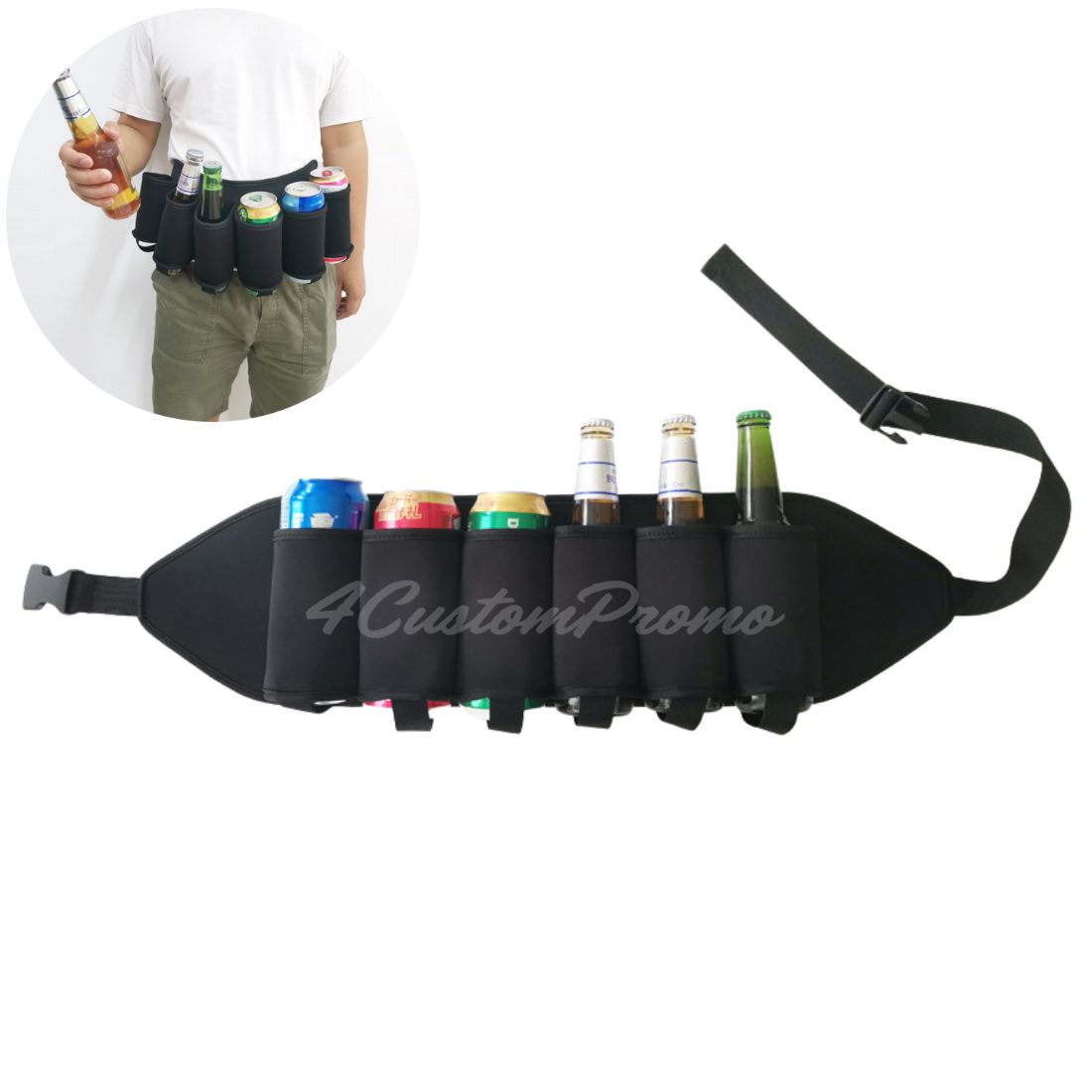 Custom Neoprene Beer Belt Waist Bottle Holder