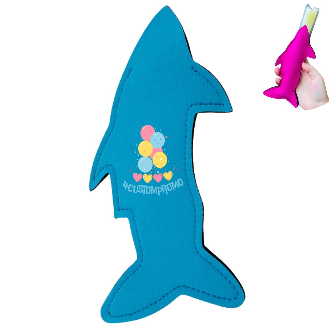 Custom Neoprene Shark Popsicle Holder