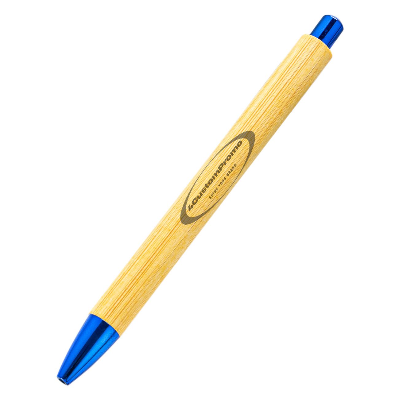 Custom No-Clip Bamboo Ballpoint Pen