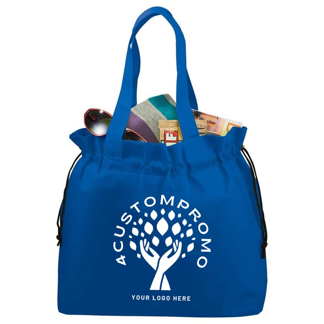 Custom Non-Woven Cinch Tote Bag - 16.25