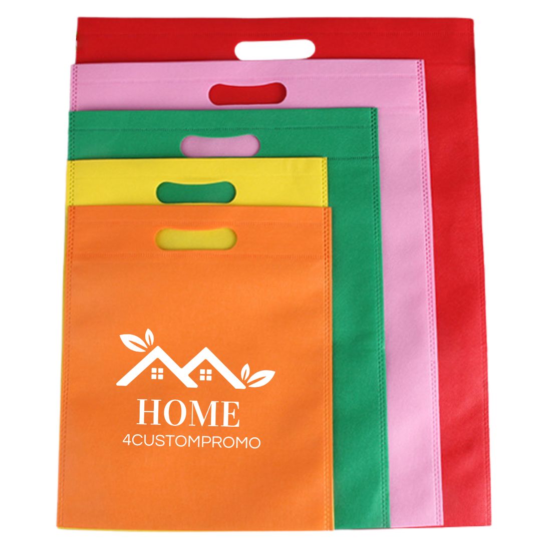 Custom Non-Woven Tote Bag with Curved Die Cut Handle