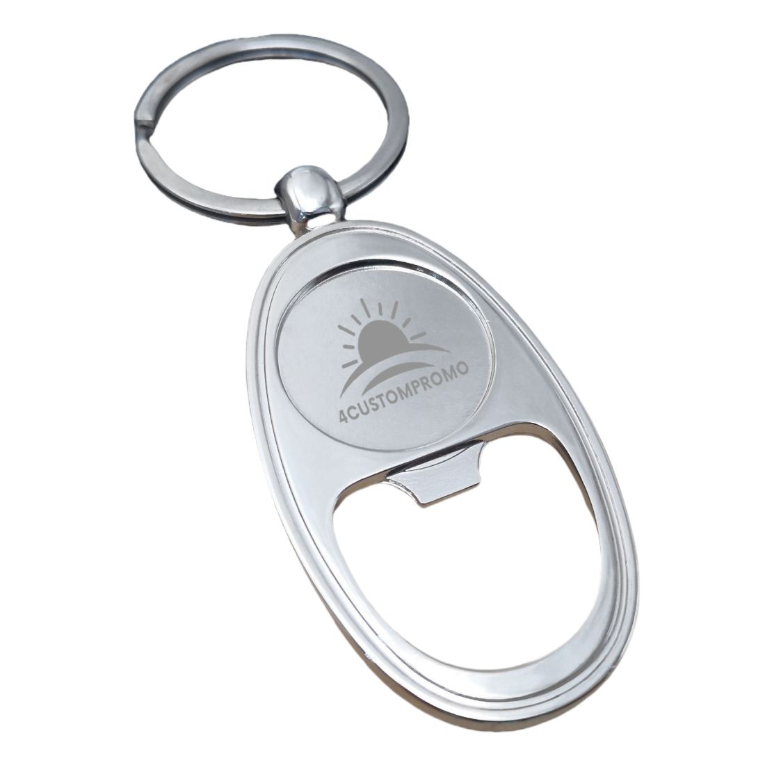 Custom Oval Shaped Bottle Opener Keychain