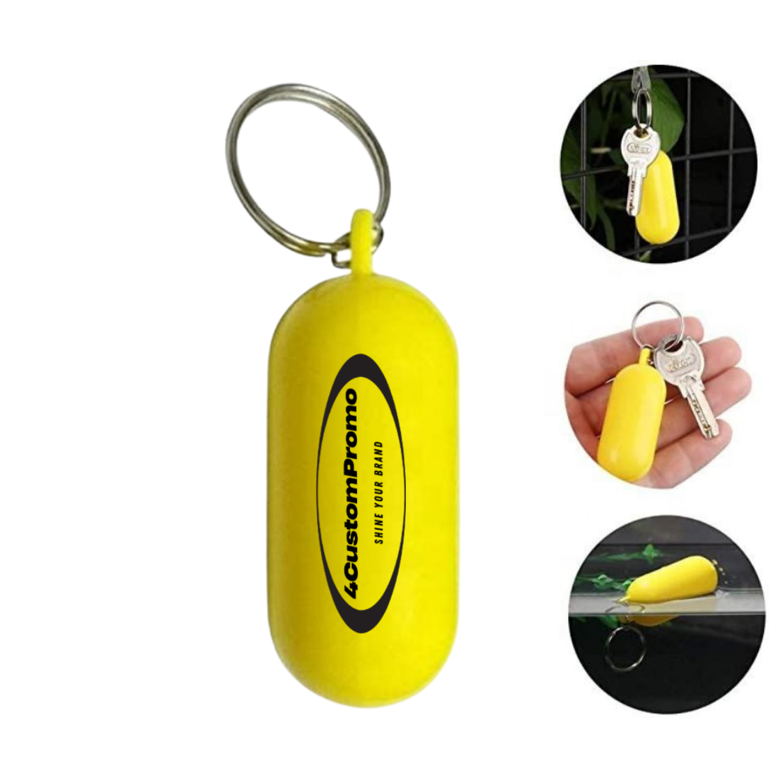 Custom Pill Shape Plastic Floating Keychain