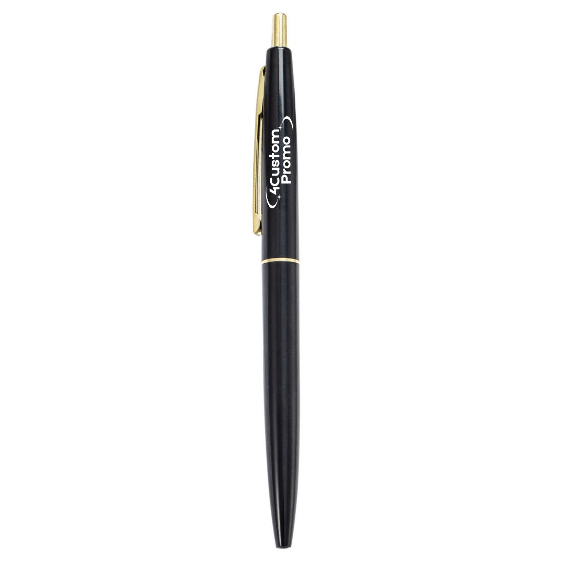 Custom Plastic Retro Ballpoint Pen with Gold Trim