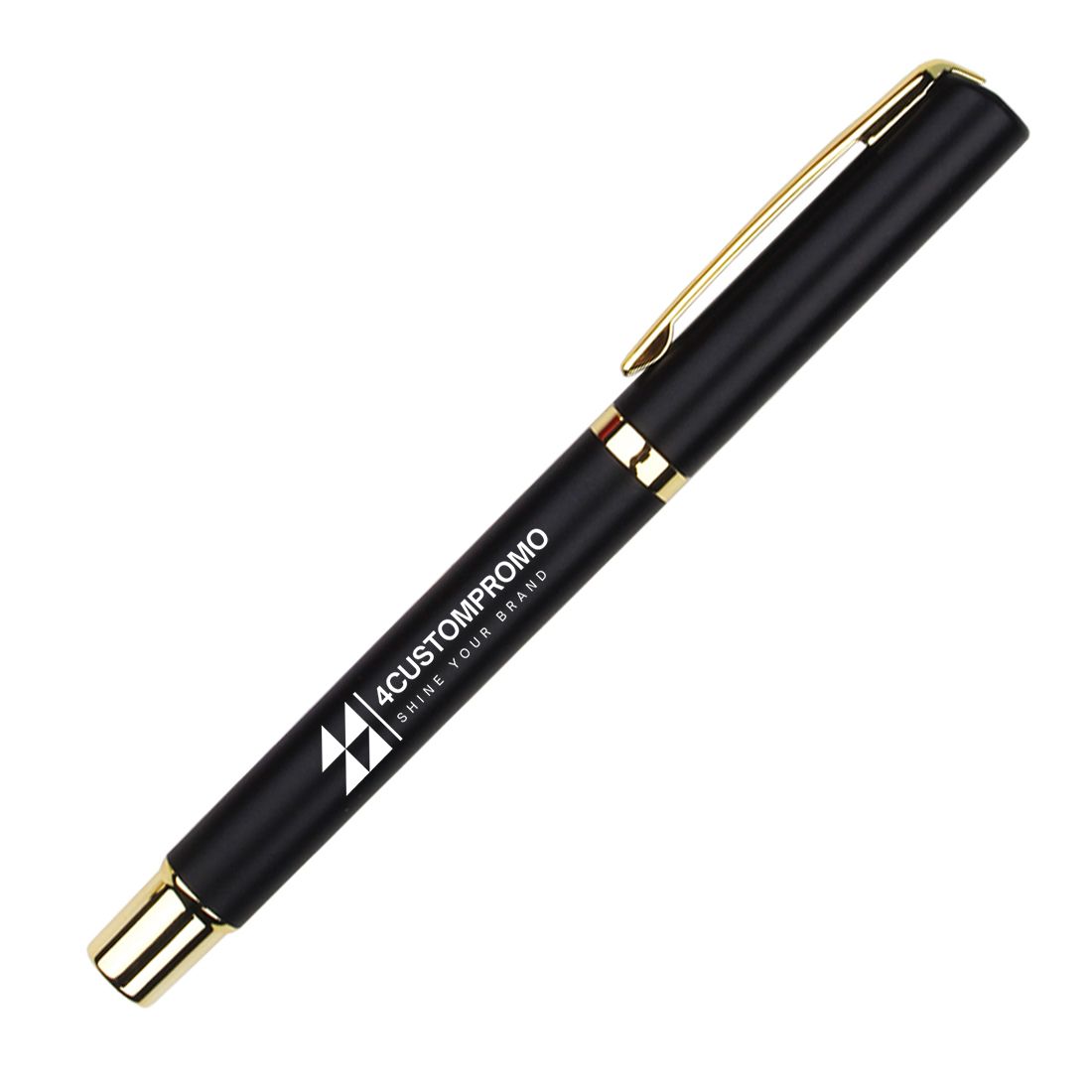 Custom Plastic Gel Pen with Gold Trim