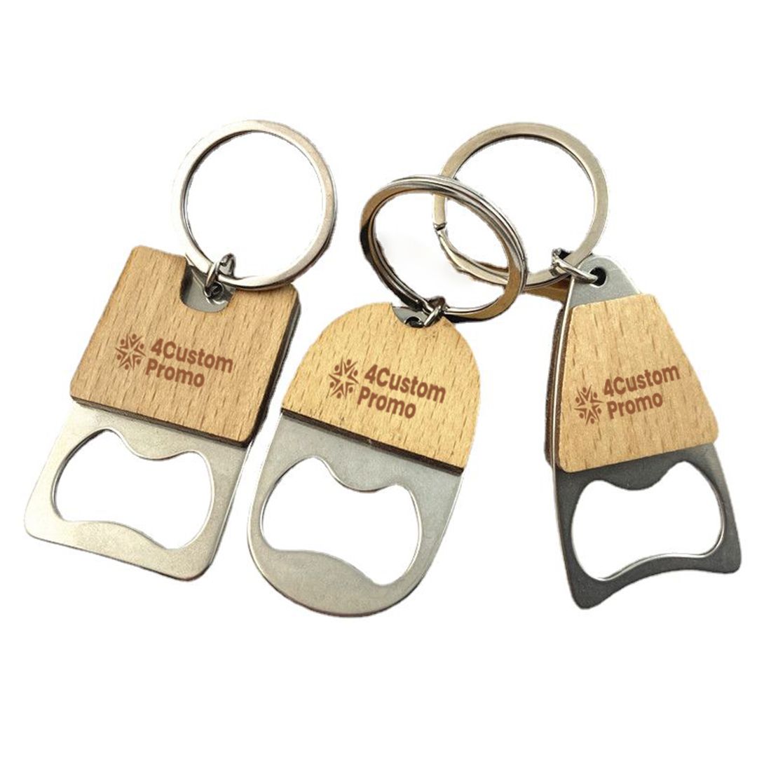 Custom Portable Wooden Bottle Opener Keychain