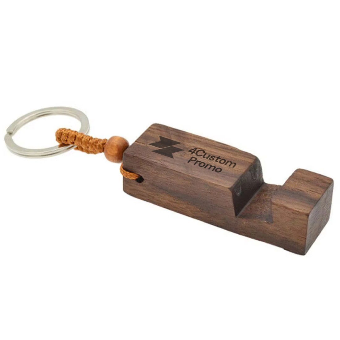 Custom Portable Wooden Phone Holder Keychain