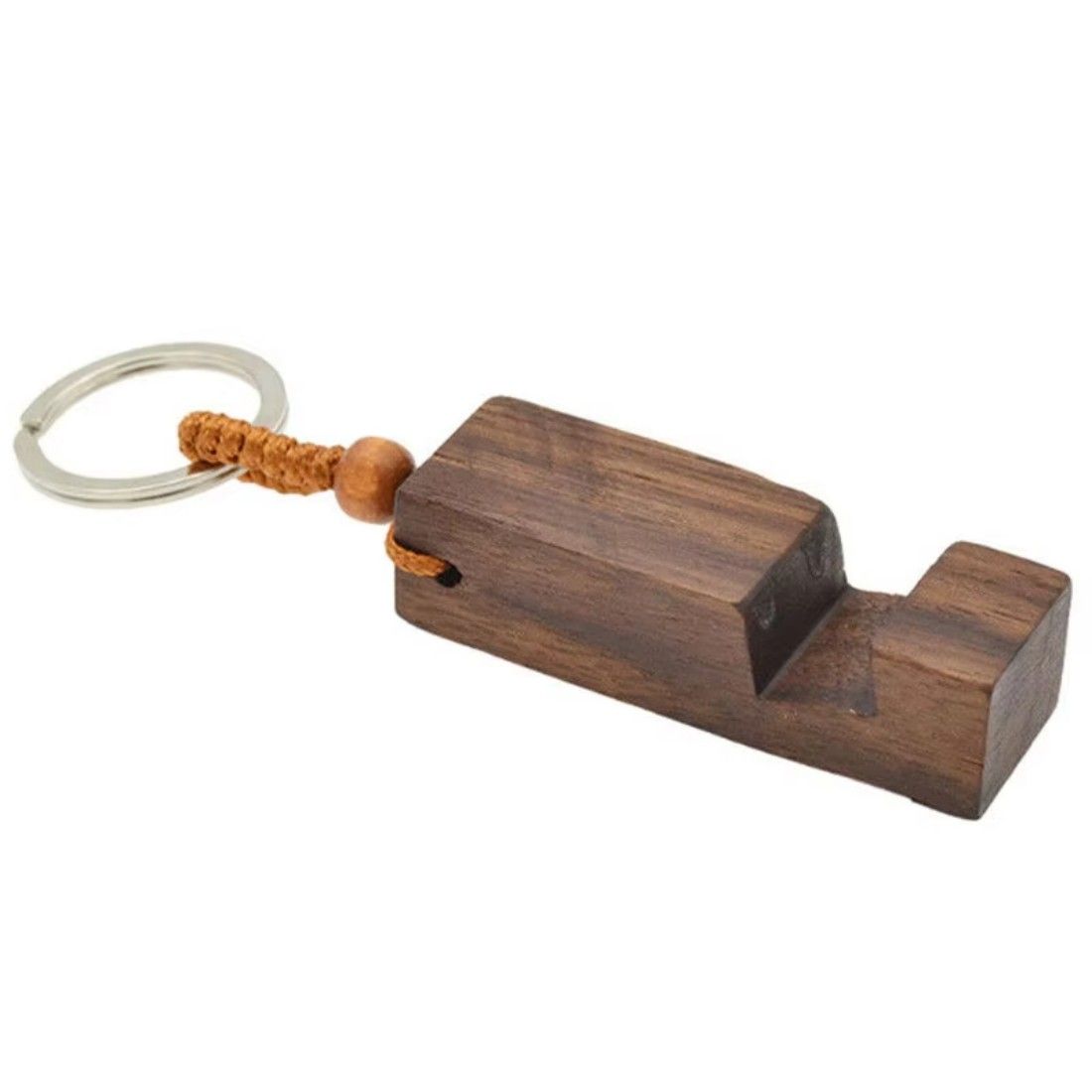 Custom Portable Wooden Phone Holder Keychain