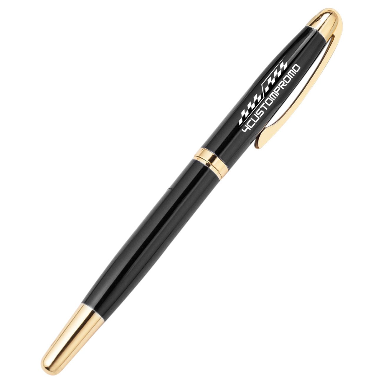 Custom Premium Metal Gel Pen with Gold Trim