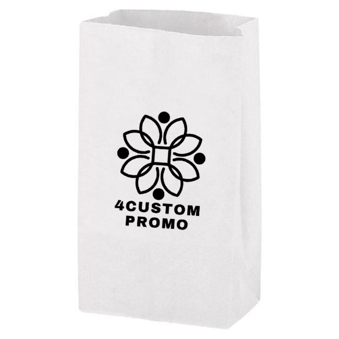Custom Print White Kraft Paper Grocery Bag - 10.6