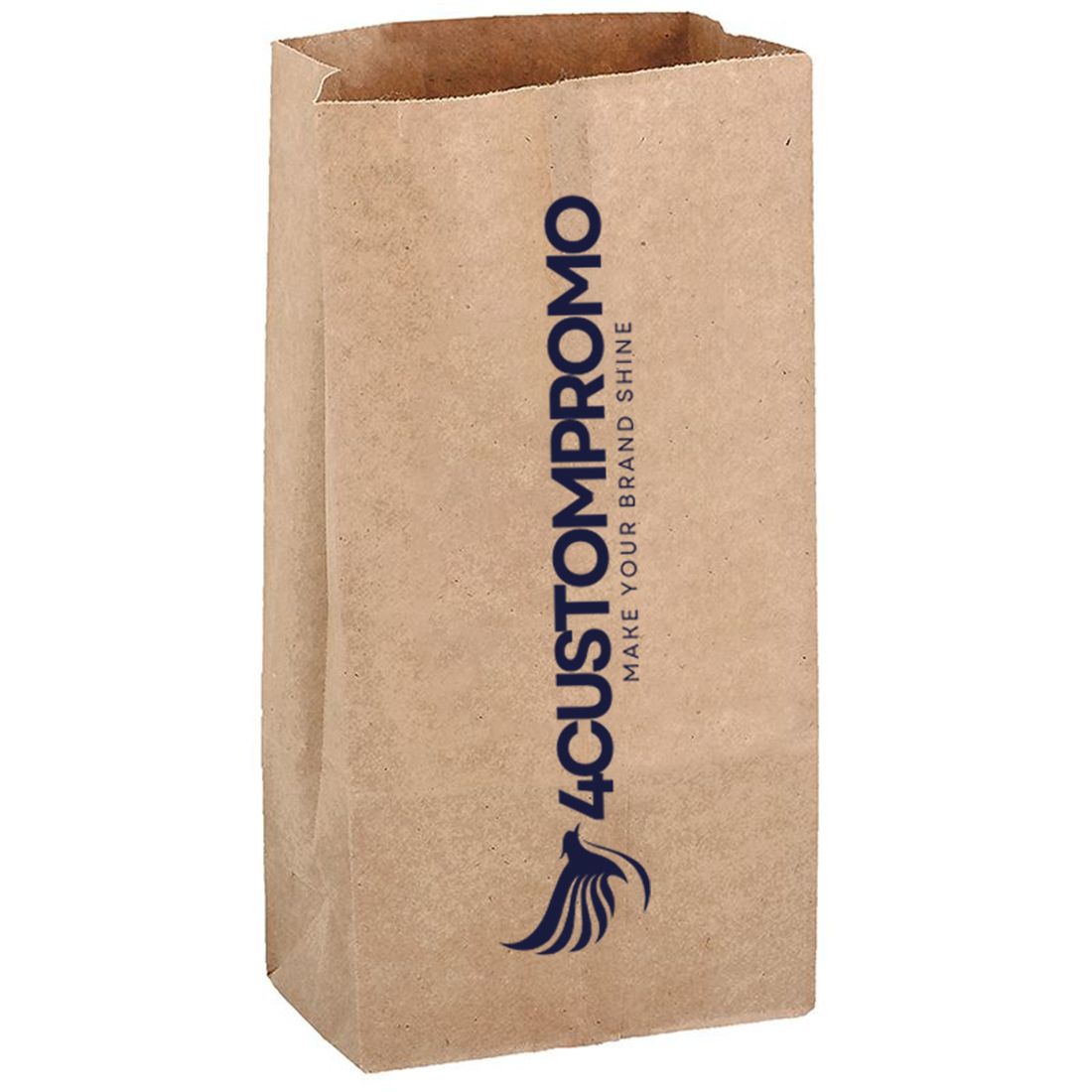 Custom Printed Natural Kraft Paper Grocery Bag - 11.8