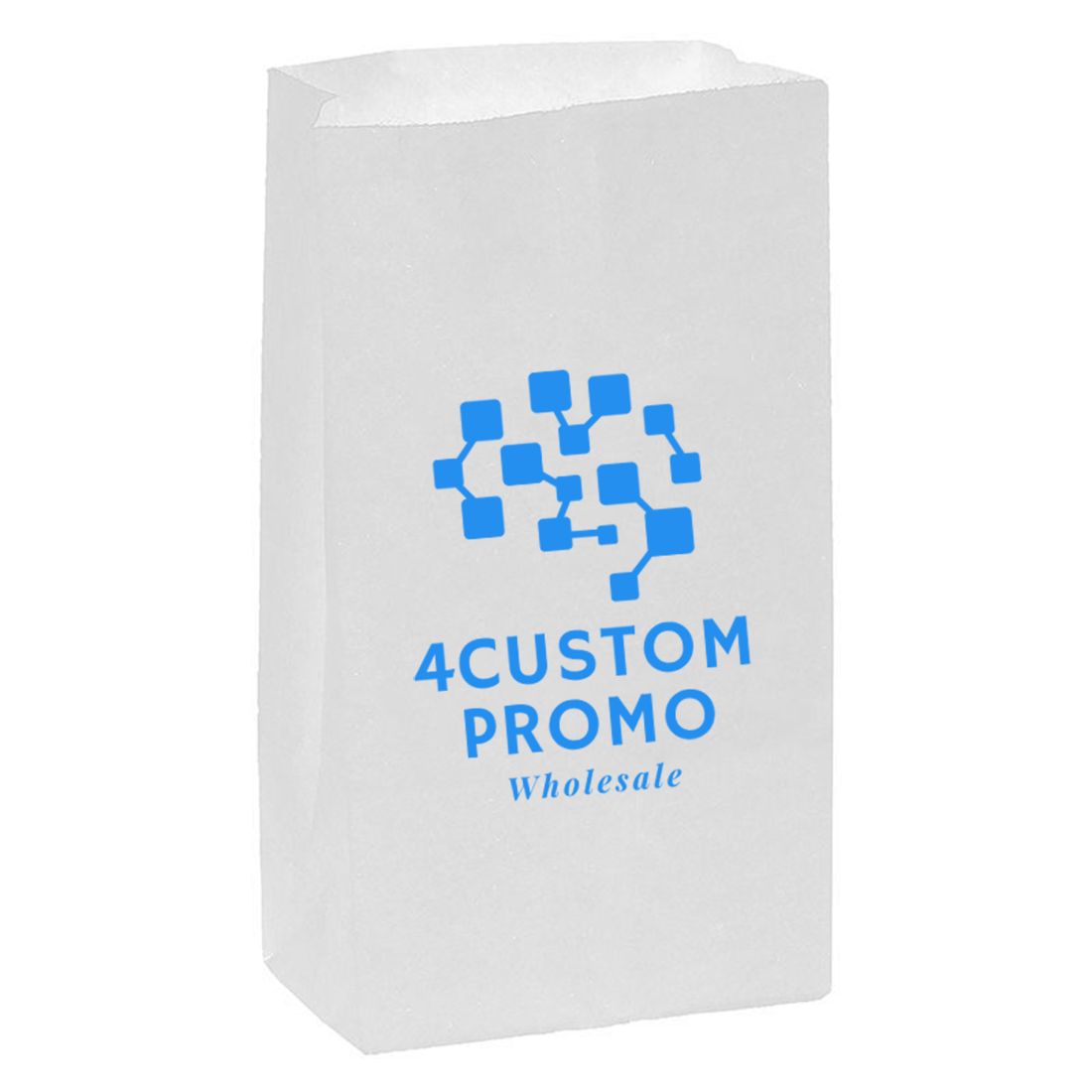 Custom Promo White Kraft Paper Grocery Bag - 12.5