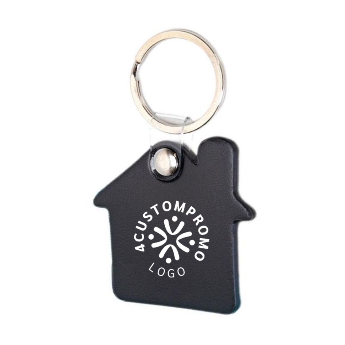 Custom PU Leather House Shape Keychain