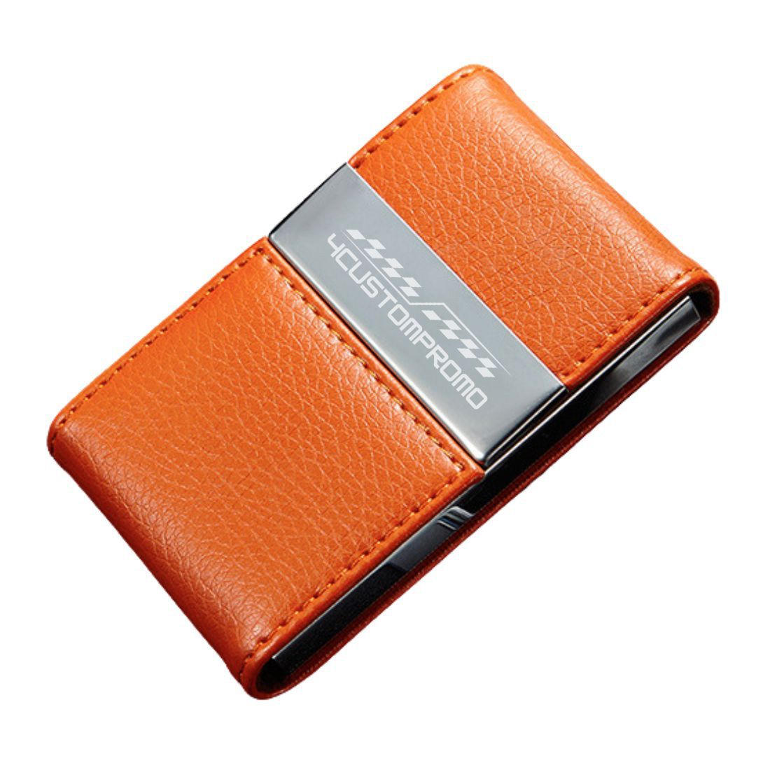 Custom PU Leather Magnetic Flip Business Card Case
