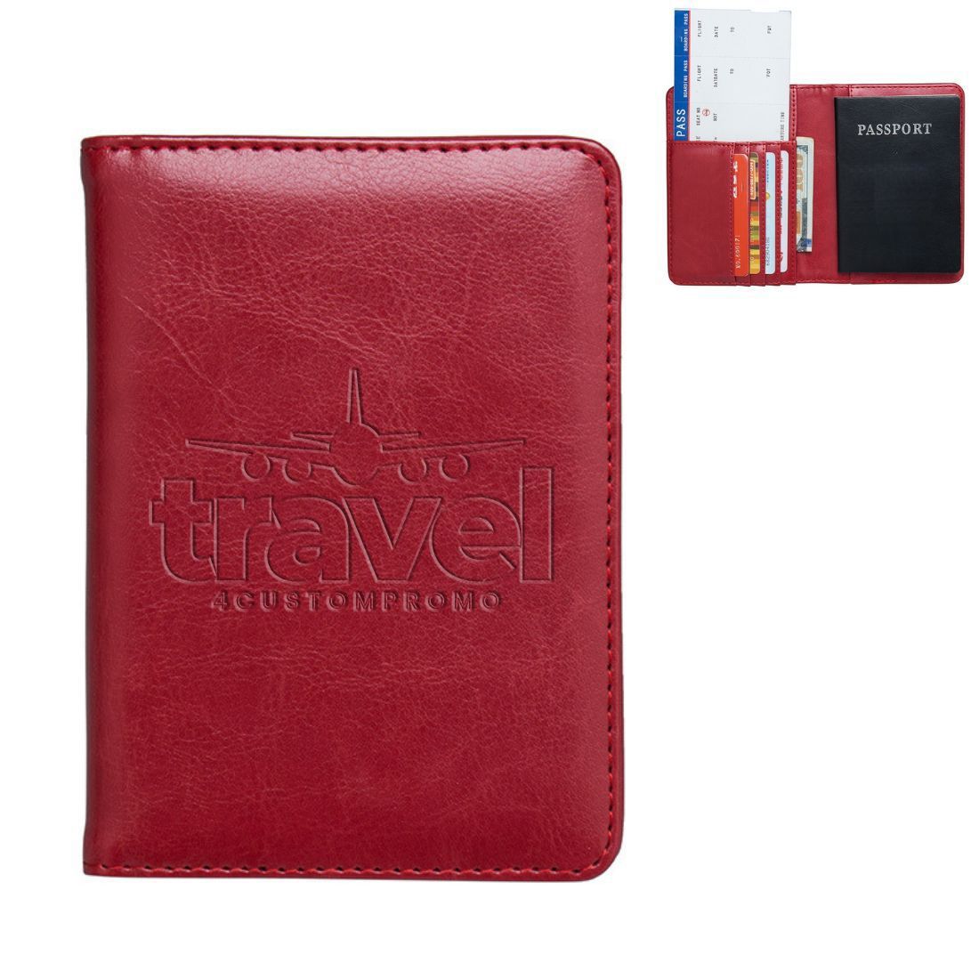 Custom PU Leather Passport Holder with Card Slots