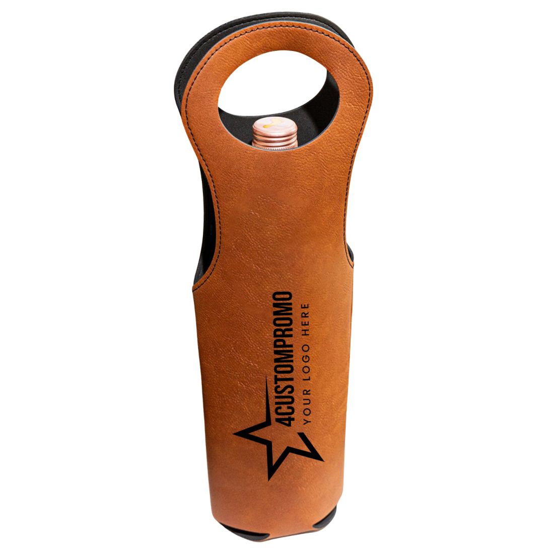 Custom PU Leather Single Wine Bottle Holder
