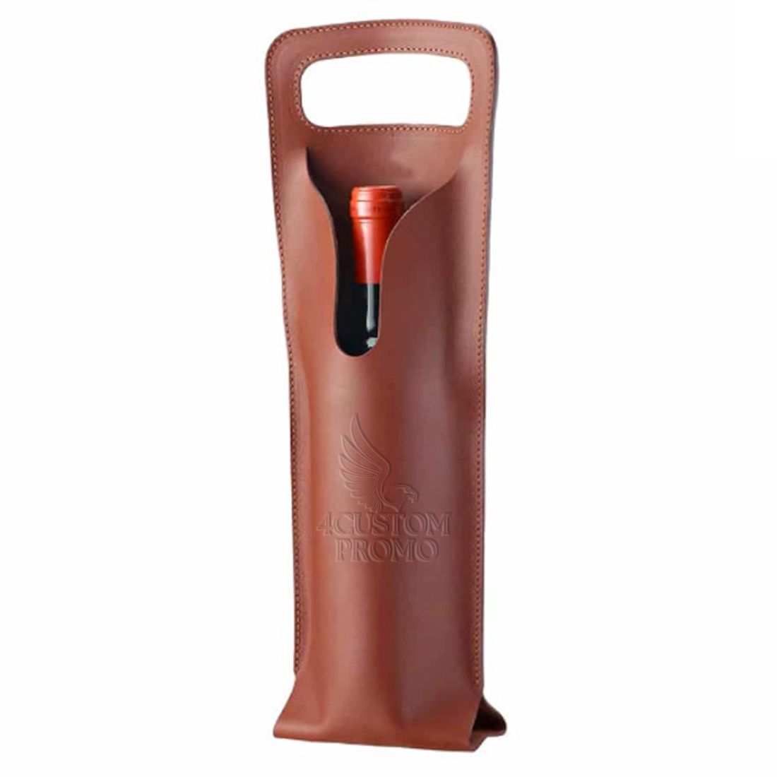 Custom PU Leather Wine Bottle Bag