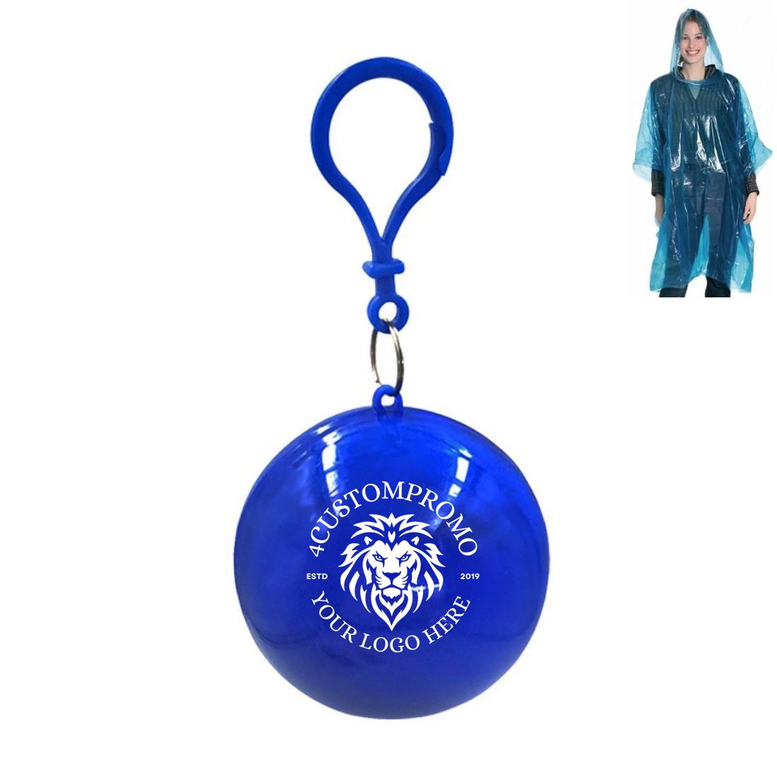 Custom Rain Poncho Keychain Ball