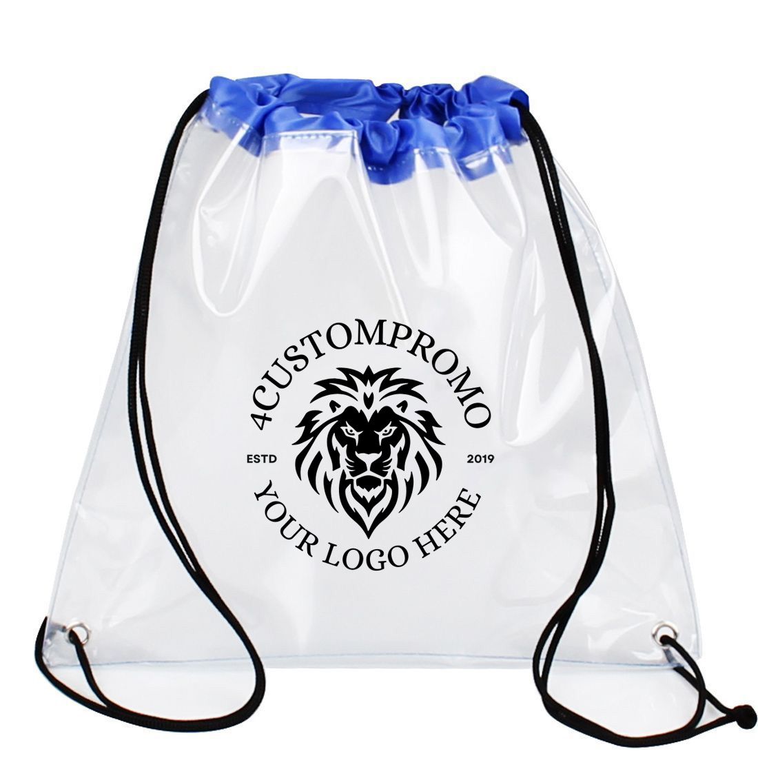 Custom Rally Clear Drawstring Bag - 12