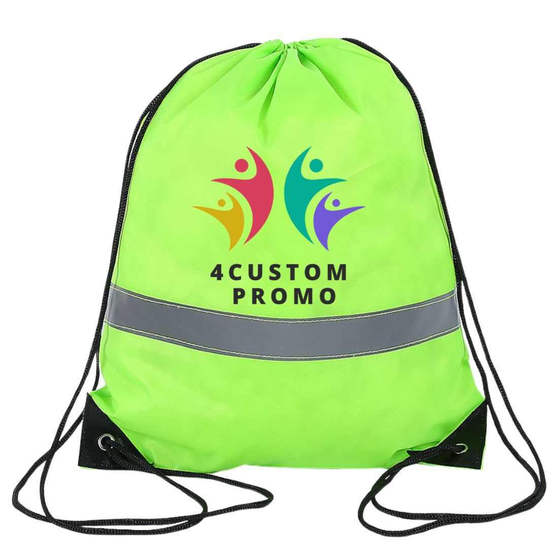 Custom Reflective Drawstring Backpack - 13.8