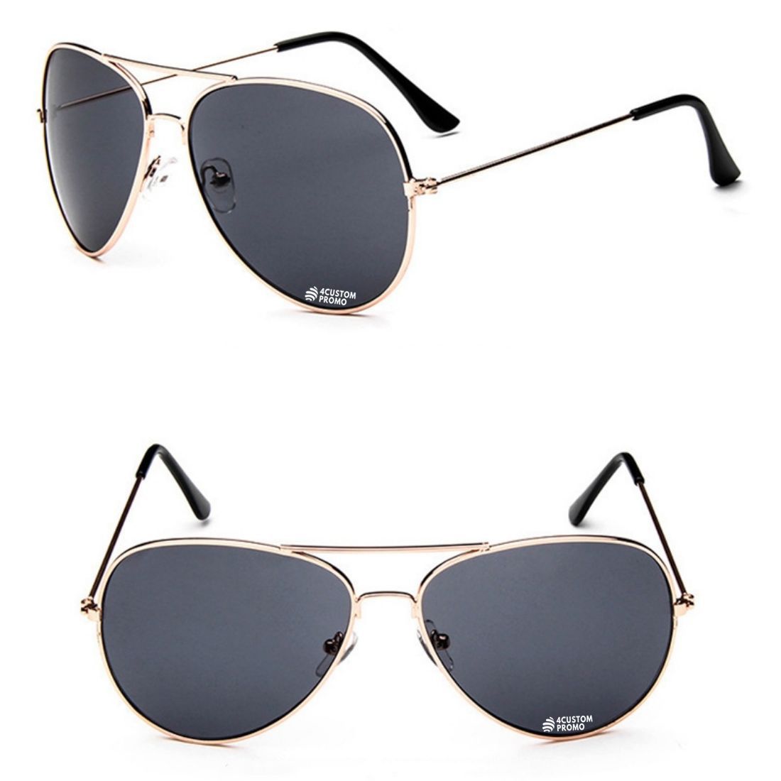 Custom Retro Pilot Sunglasses with Double Bridge