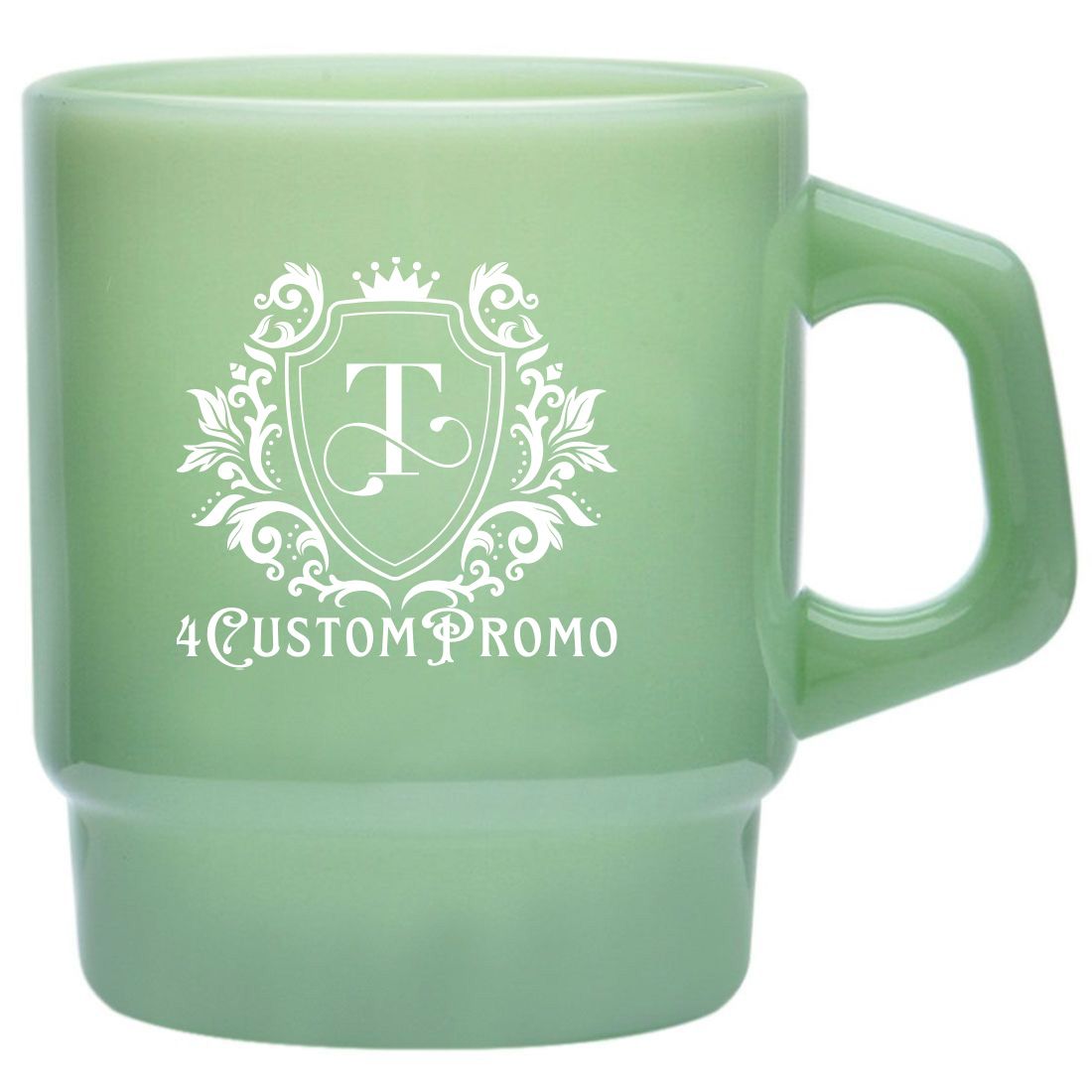 Custom Retro Jade Glass Coffee Mug - 13.5 oz