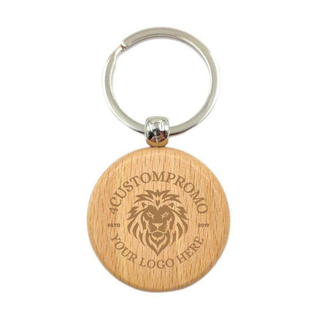 Custom Round Wooden Keychain
