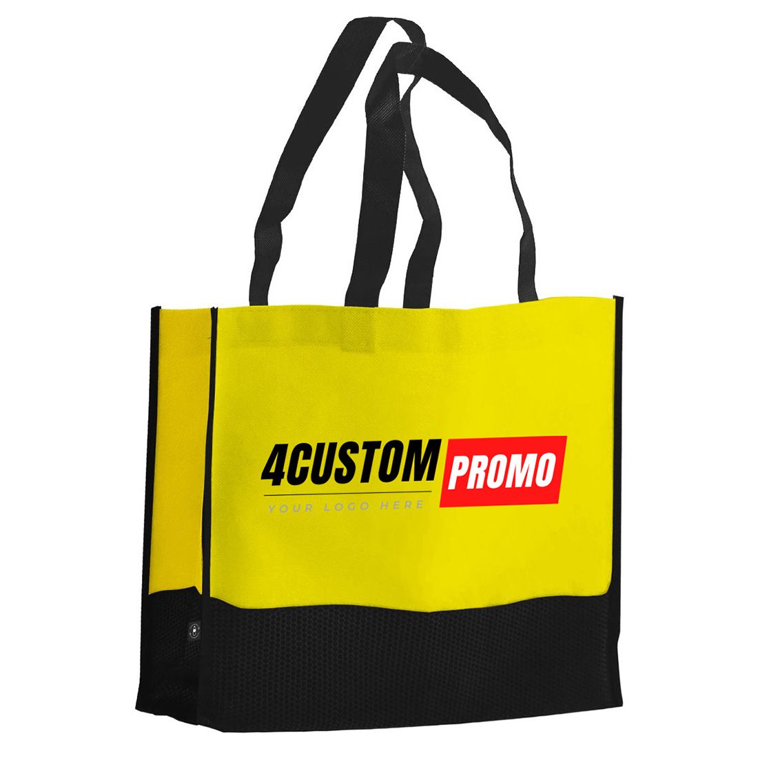 Custom rPET Non-Woven Shopping Tote Bag - 15''W x 13.4''H x 4''D